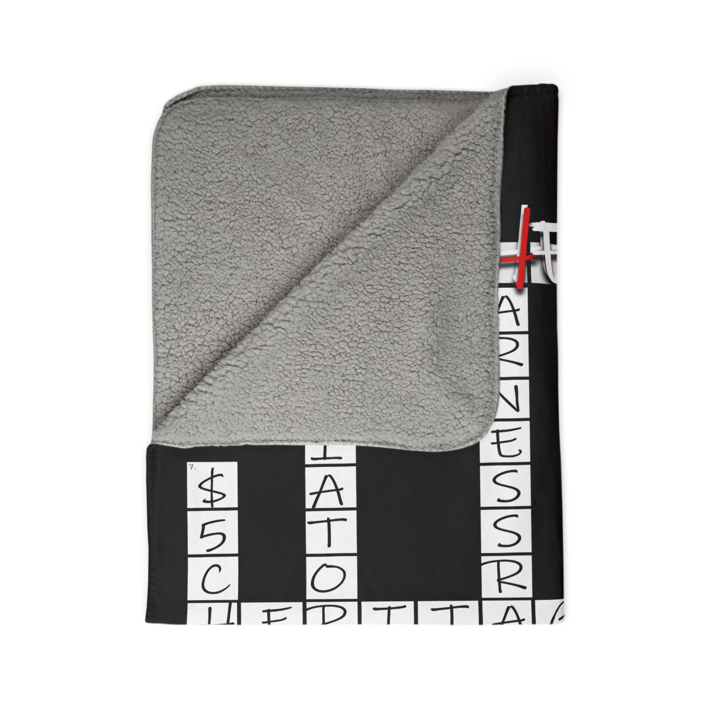 Goshen Crossword Fleece Sherpa Blanket