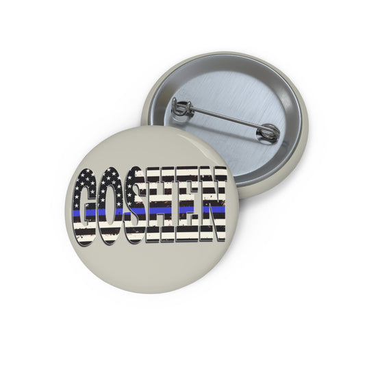 Goshen Blue Line Custom Pin Buttons