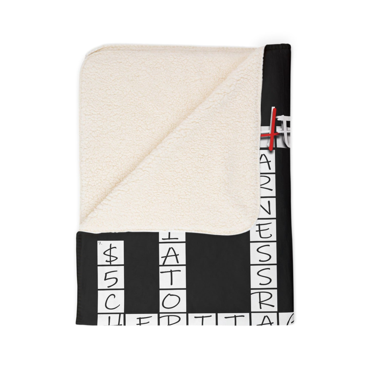 Goshen Crossword Fleece Sherpa Blanket